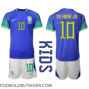 Brasilien Neymar Jr #10 Udebanetrøje Børn VM 2022 Kortærmet (+ Korte bukser)